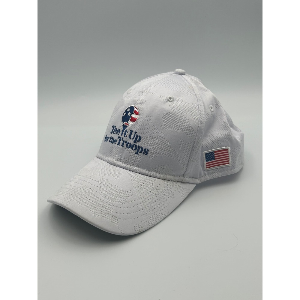 Imperial Tee It Up for the Troops Golf Hat White Camo Snapback American Flag Cap